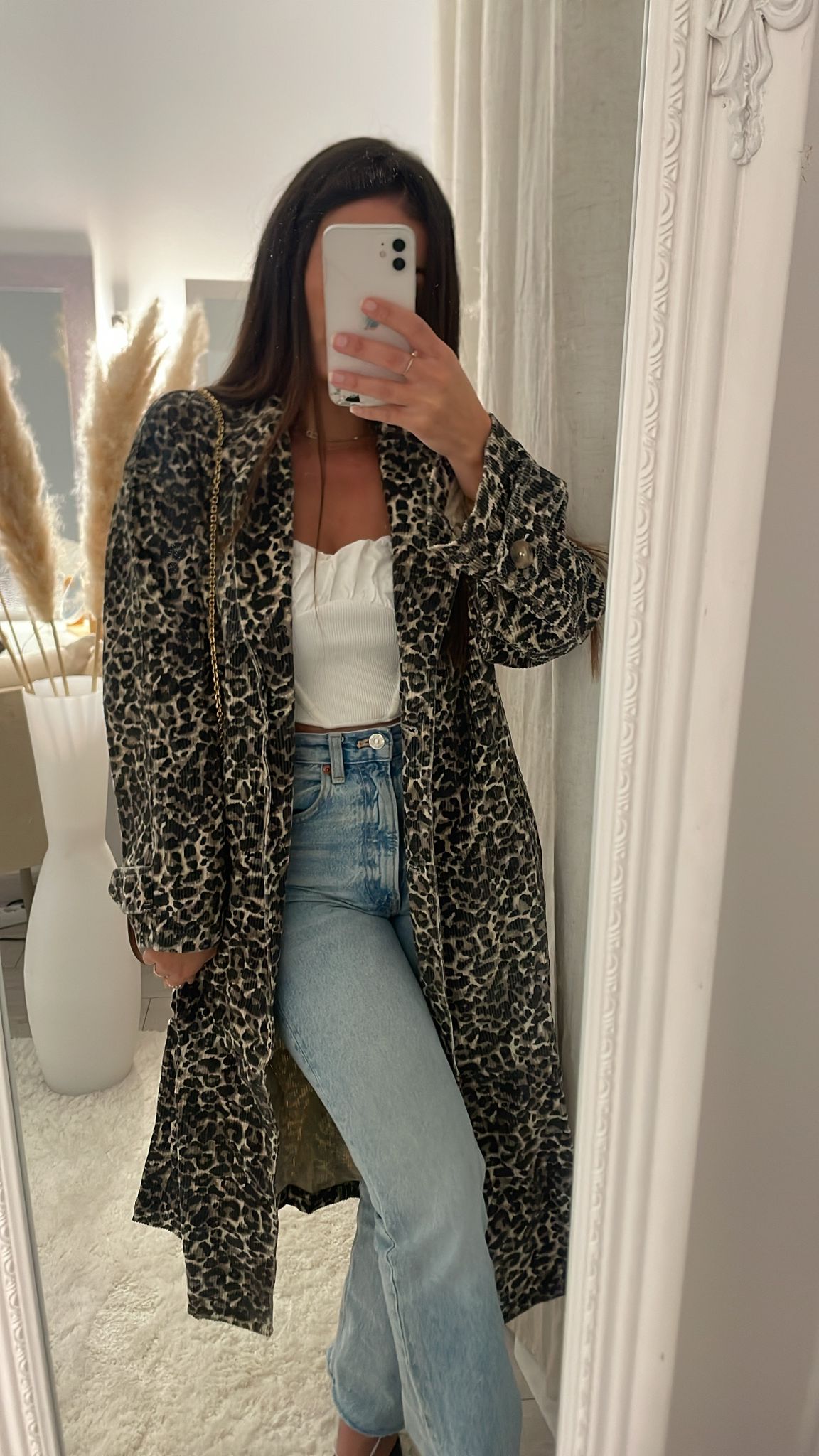 Veste longue léopard