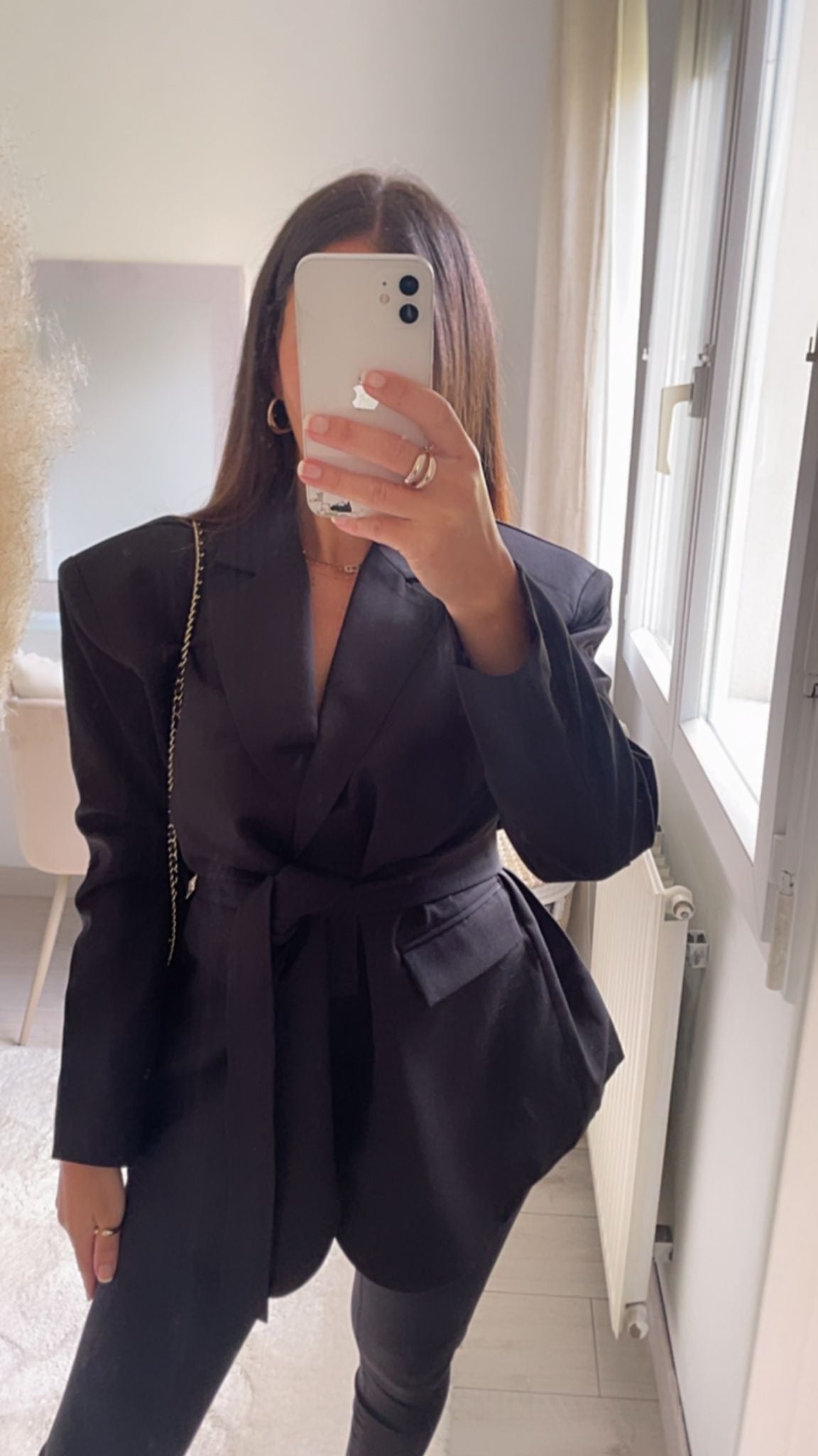 Veste blazer ceinture avec épaulette