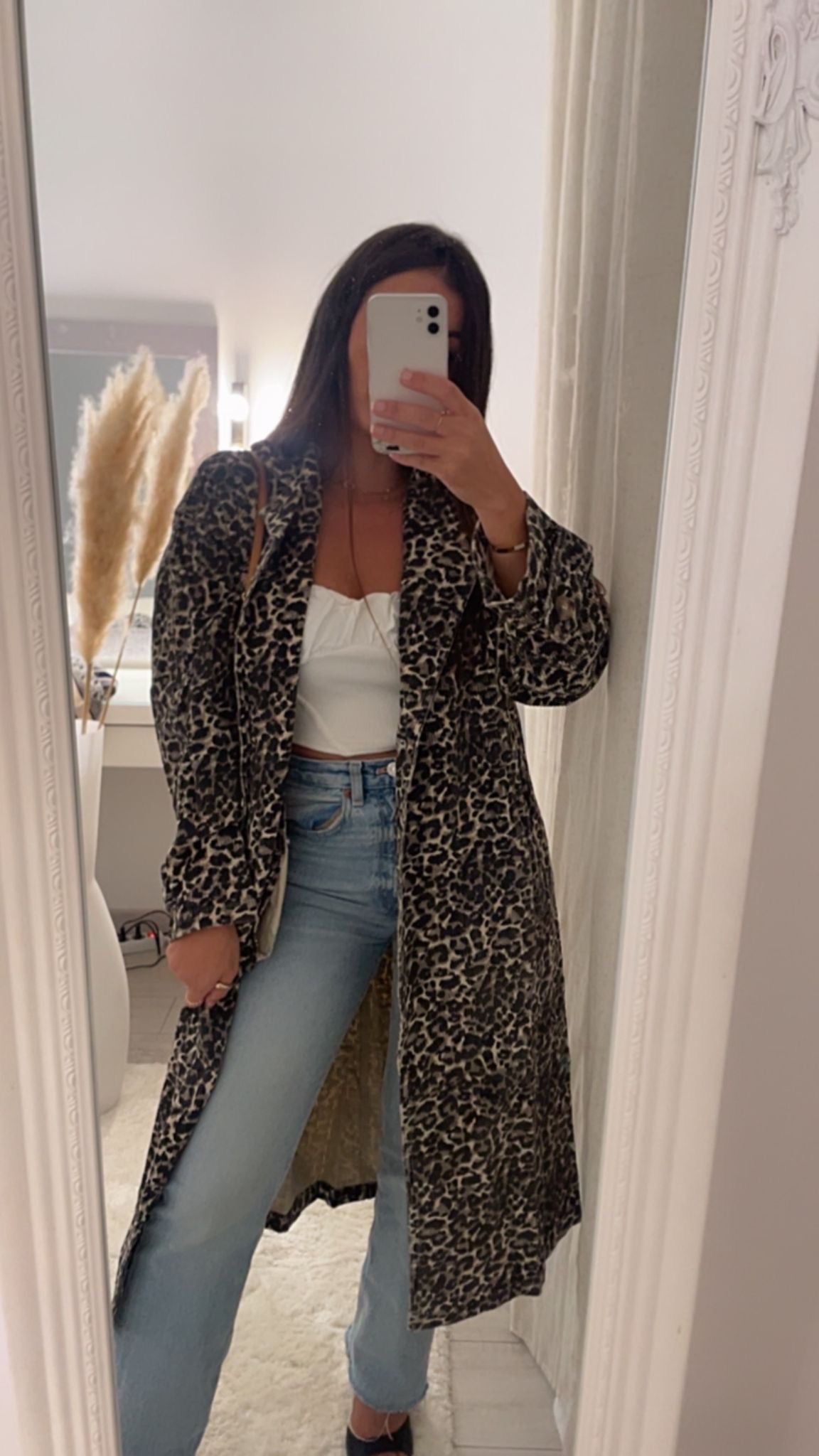 Veste longue léopard