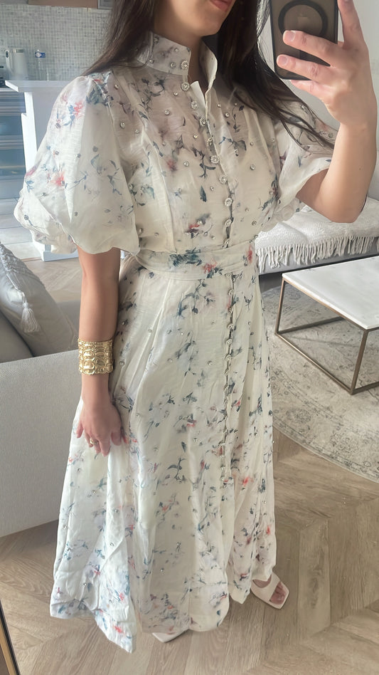 Robe longue fleuri