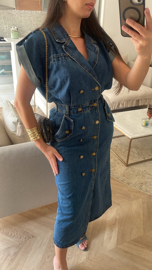 Robe longue en denim