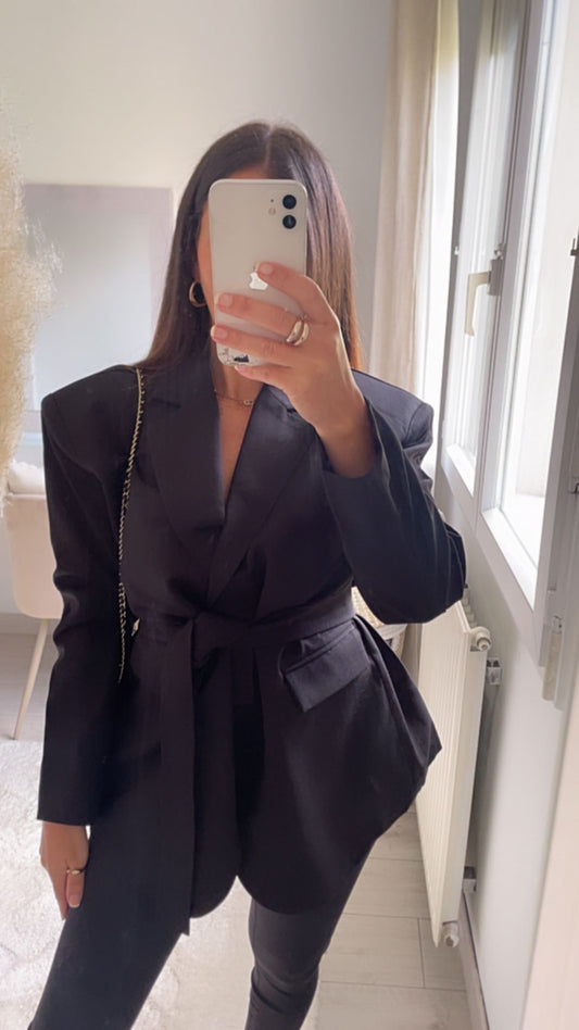 Veste blazer ceinture avec épaulette