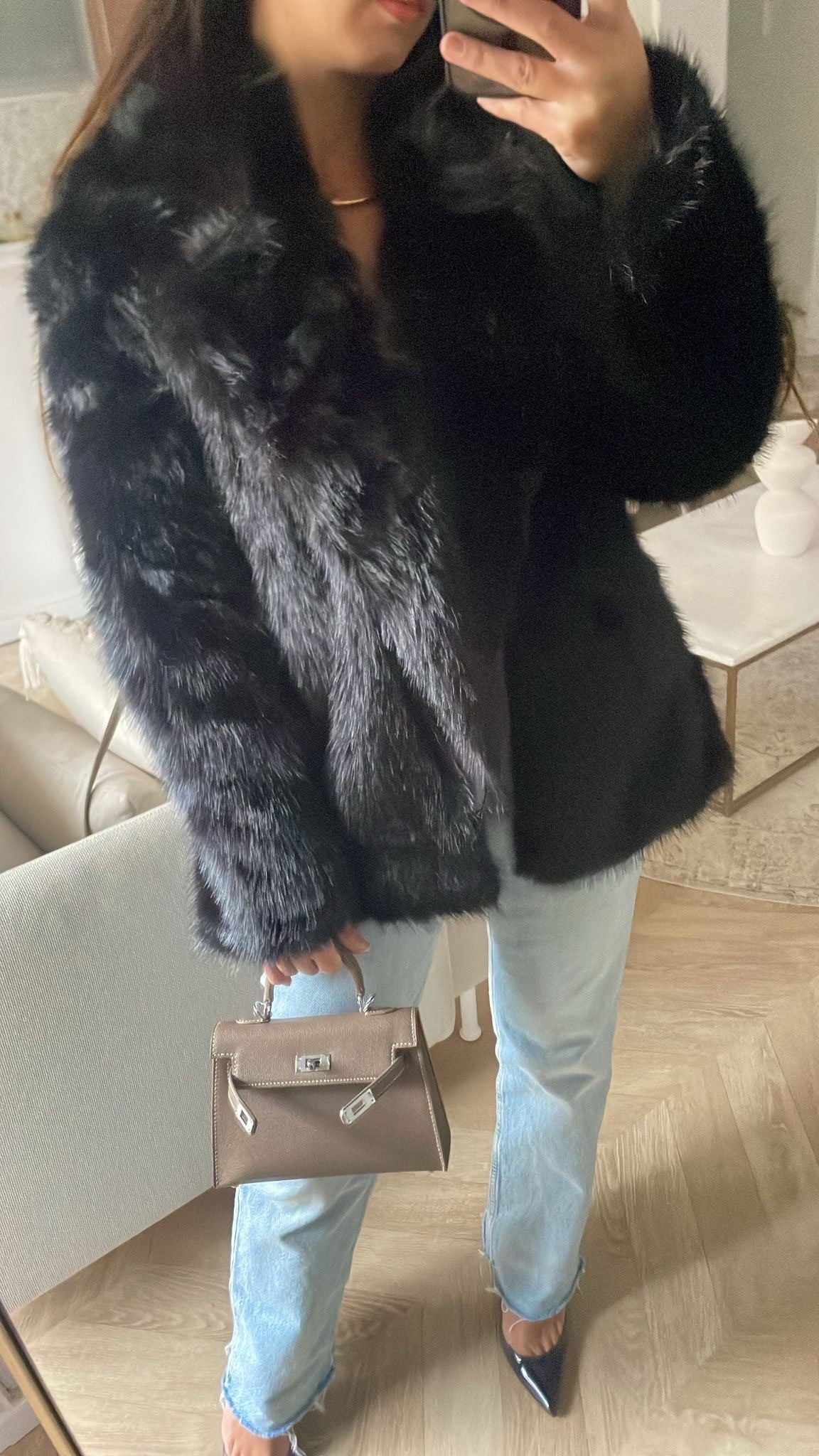 Fausse Fourrure Noir